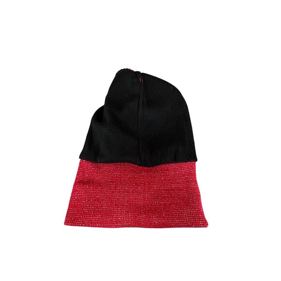 Red Metallic Knit Beanie Hat - Picture 6 of 7